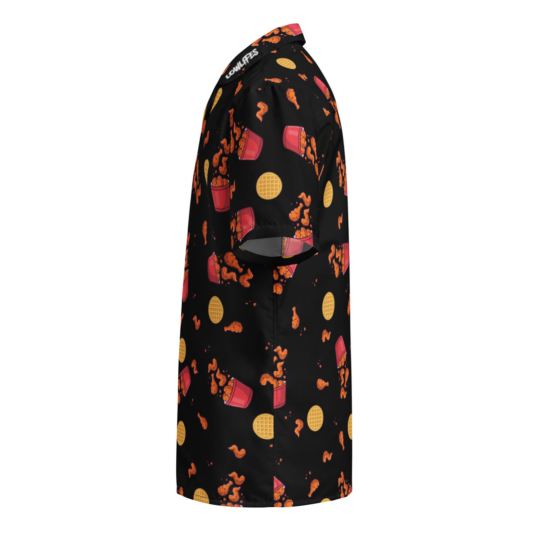Shirt - Button: Lowlifes - Chicken N' Waffles Blk