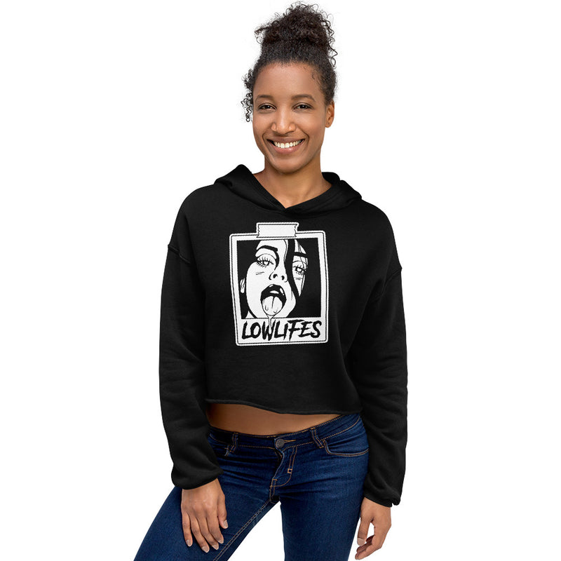 Hoodie - Crop: Lowlifes - Polaroid